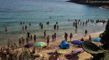 I'll be studying Italian beach behaviour, wondering if swimming was proclaimed unfashionable. Isola del Giglio.